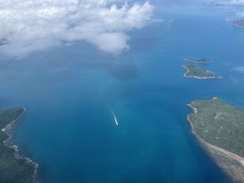 High angle view of sea