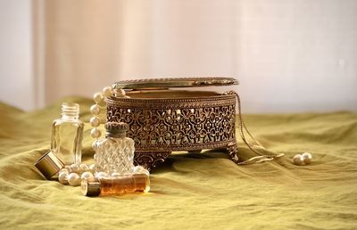 Close-up of bottle on table