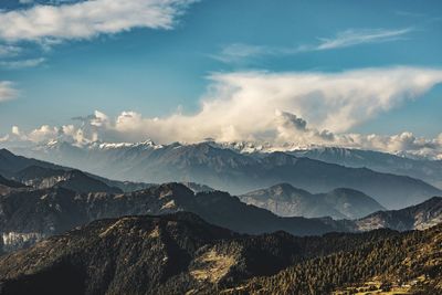 Scenic view of mountains against sky