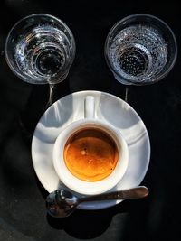 Close-up of tea served on table