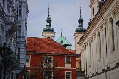 Low angle view of buildings in city