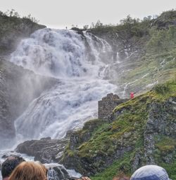 Scenic view of waterfall