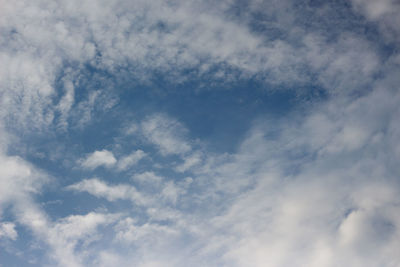 Low angle view of clouds in sky