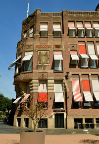 Low angle view of old building against sky