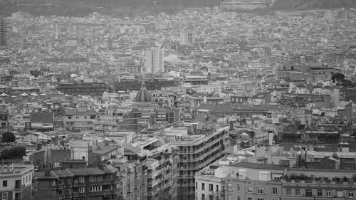 High angle view of buildings in city