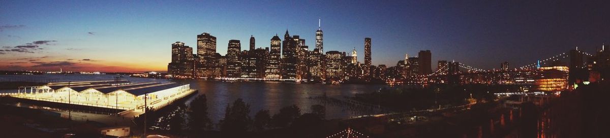 Illuminated cityscape at night