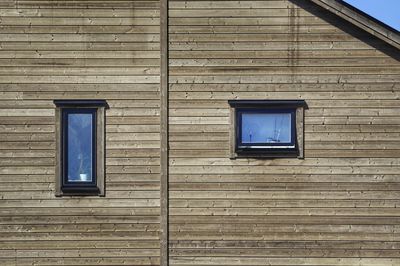 Low angle view of window on building