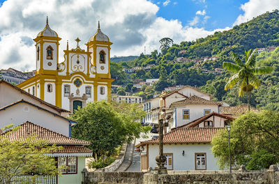 View of ouro preto city, houses and churches