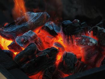 Close-up of bonfire