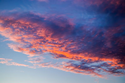 Beautiful pink sunset on the sky. purple clouds in the sun. blurred background for design. 