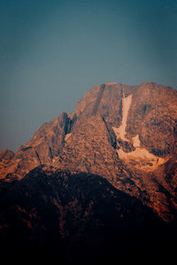 Scenic view of mountains against clear sky