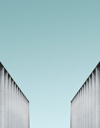 Low angle view of built structure against blue sky