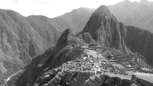 High angle view of machu picchu