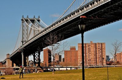 Low angle view of bridge against sky