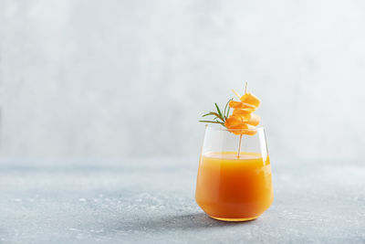 Close-up of drink in glass on table