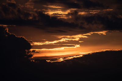 Low angle view of sky during sunset