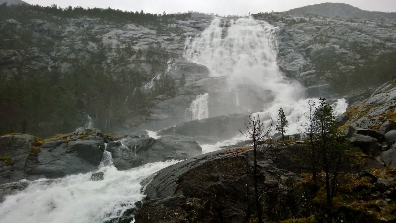 waterfall, water, tree, scenics, nature, power in nature, motion, stream - flowing water, outdoors, no people, beauty in nature, day