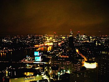 Illuminated cityscape at night