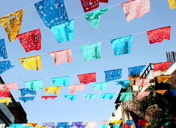 Close-up of colorful pennants