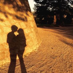 Shadow of man on wall