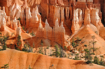 Low angle view of rock formations