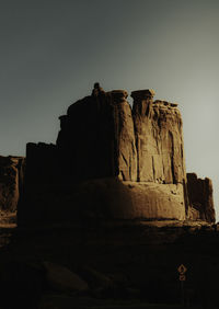 Rock formations against clear sky