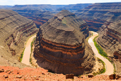 Aerial view of a rock formations