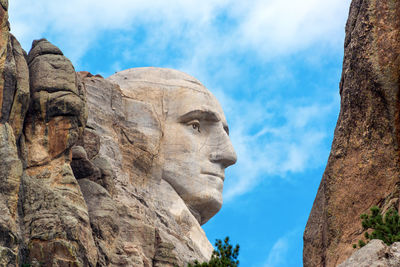 Low angle view of mount rushmore