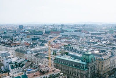 High angle view of townscape against sky