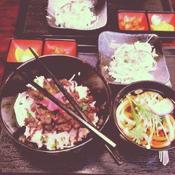 Close-up of served food