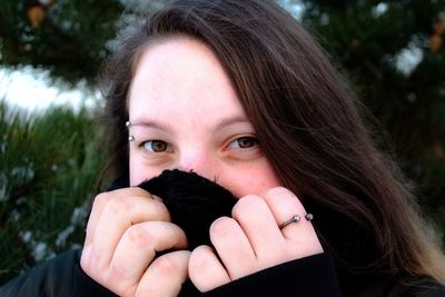 Close-up portrait of a young woman