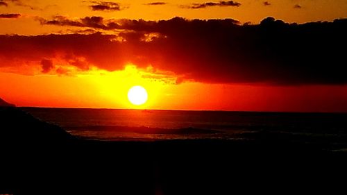 Scenic view of sea at sunset