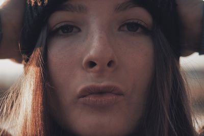 Close-up portrait of woman