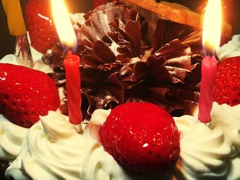 Close-up of red candles