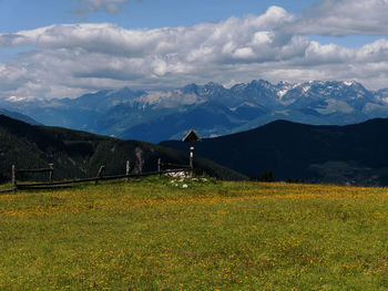 Scenic view of field against sky