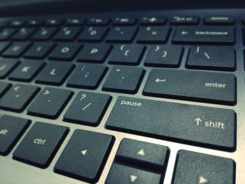 Close-up of computer keyboard