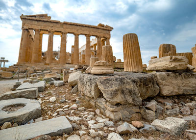 Exterior of temple against sky