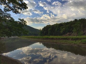 Reflection of clouds in lake