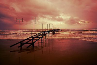 Scenic view of sea at sunset