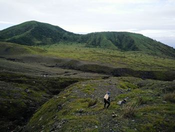Scenic view of mountain range against sky