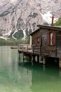 Scenic view of lake and mountains