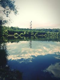 Scenic view of calm lake against sky