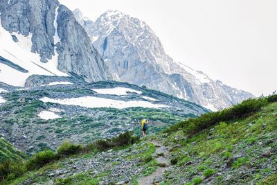 Man walking on mountain