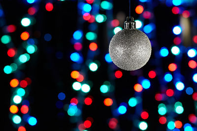 Close-up of illuminated christmas lights