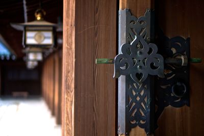 Close-up of wooden door