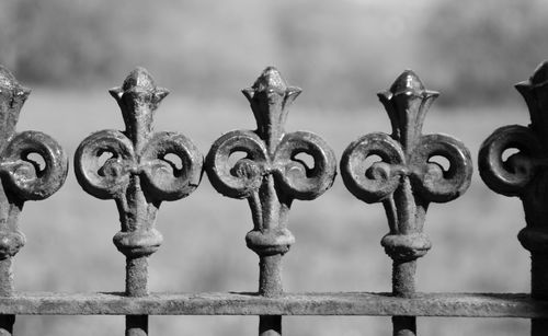 Close-up of patterned fence