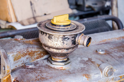 Close-up of industrial equipment in factory