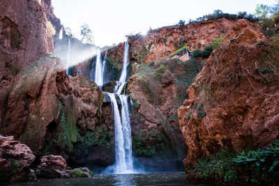 Scenic view of waterfall