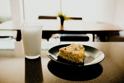 Close-up of dessert on table