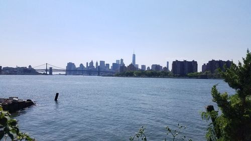 City skyline with waterfront